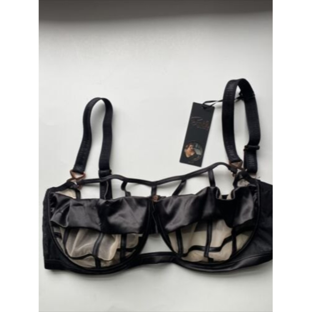Scantilly Curvy Kate Black Sheer Balconette Bra . New With Tags